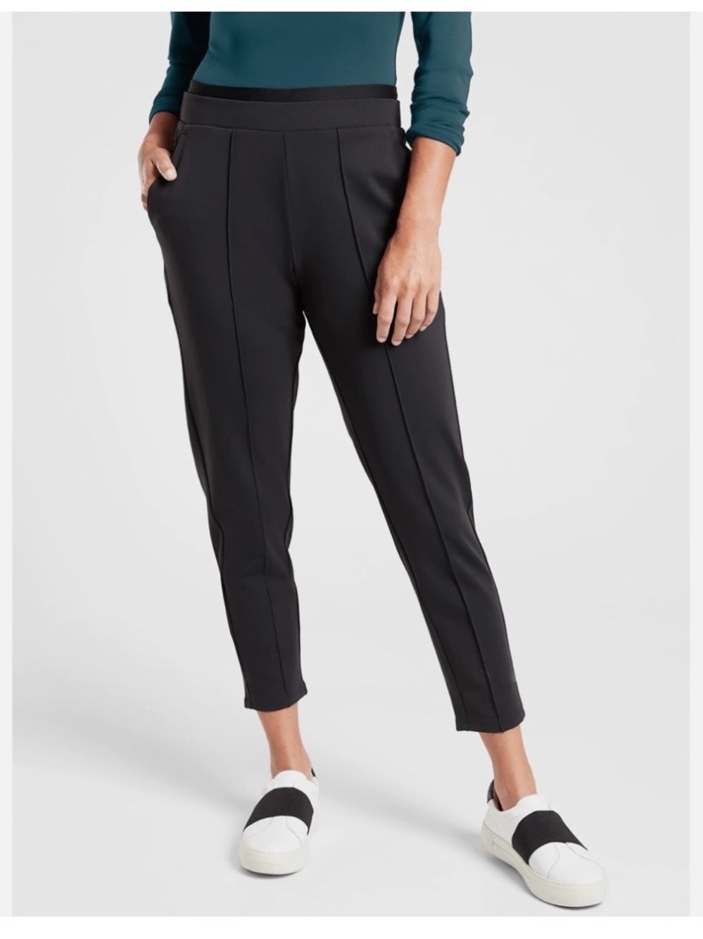 Athleta Venice Pintuck Ankle Pants - Black